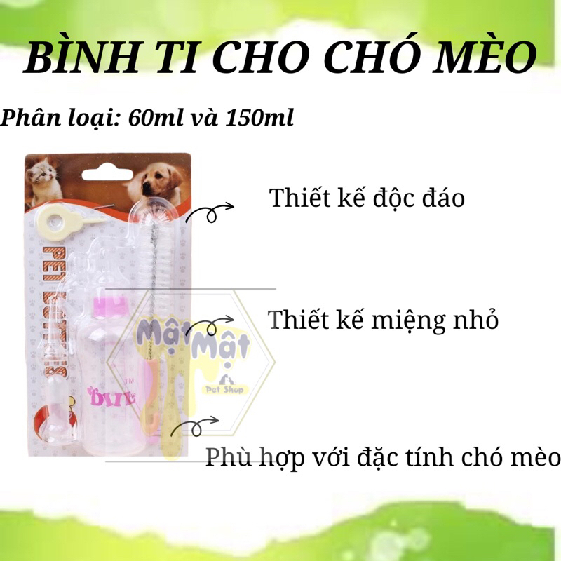 Bình Ti Bình Sữa Chó Mèo Sơ Sinh Pet - Bình Lớn 150m