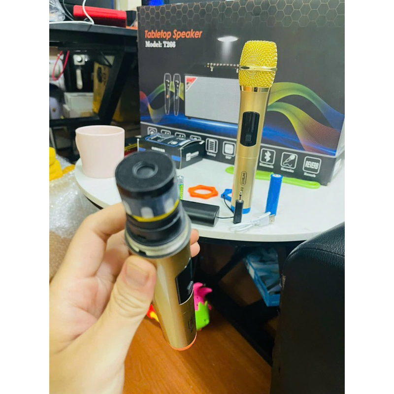 Micro không dây cao cấp hát karaoke với loa kéo, dàn karaoke gia đình