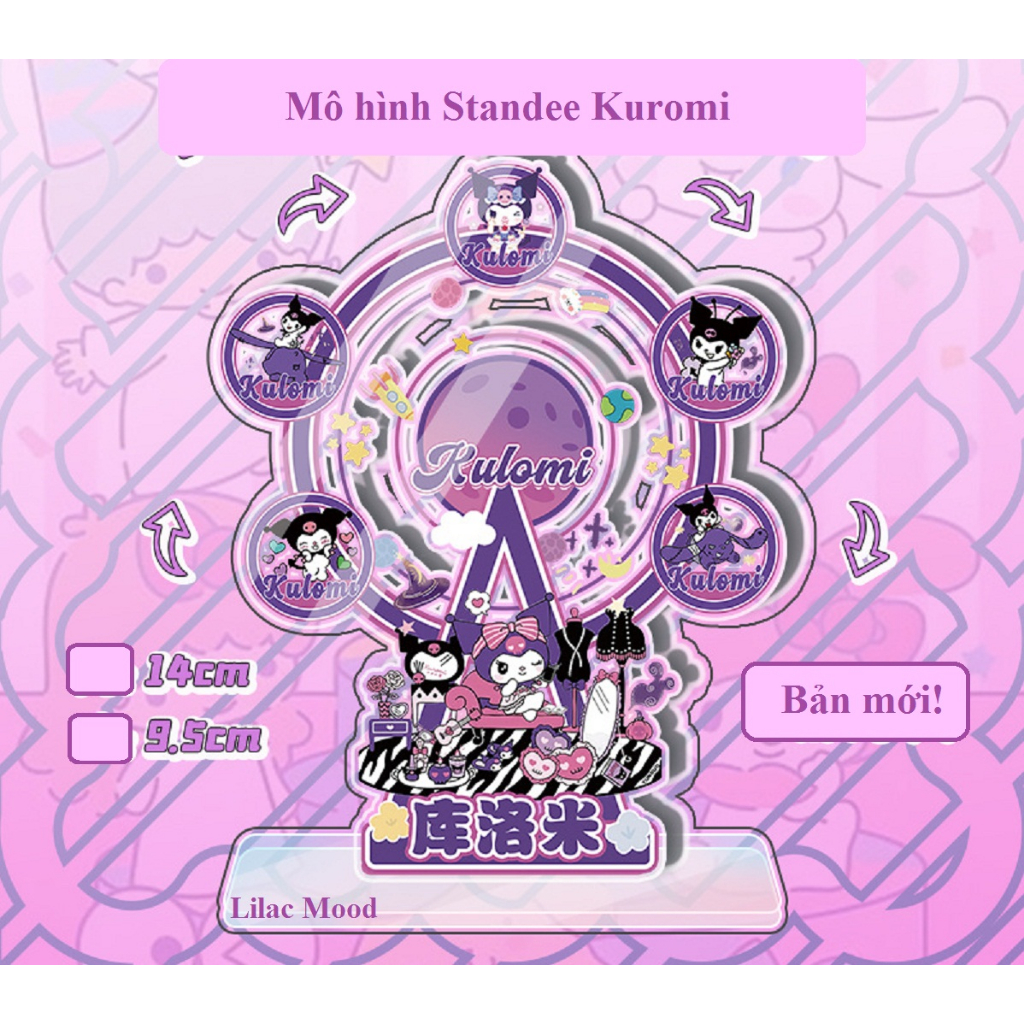 Mô hình Standee Kuromi bánh xe đu quay (mới)