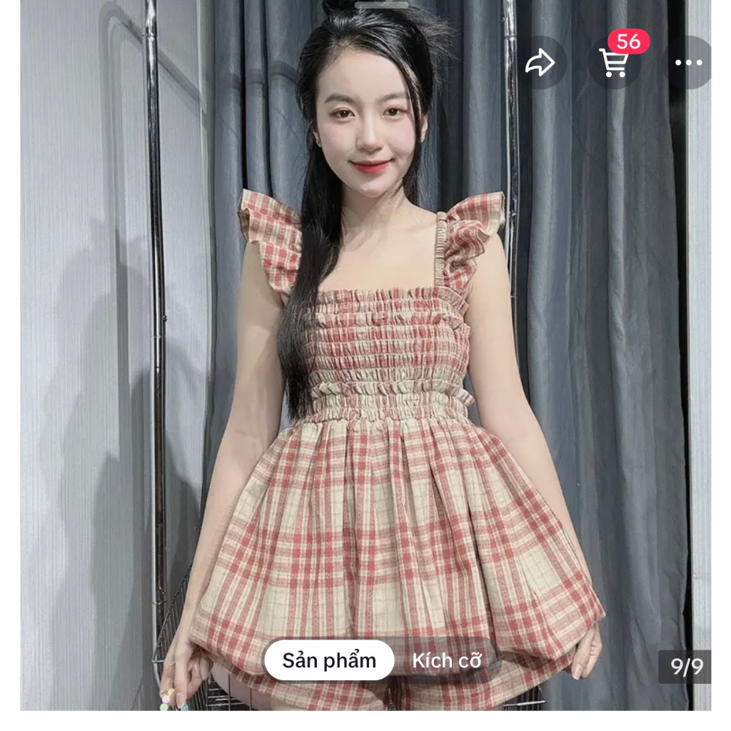 Sét bộ mặc nhà , đồ bộ nữ Bigsize Hằng Moon, SET BỘ ĐÙI CARO 2 DÂY 3 MÀU