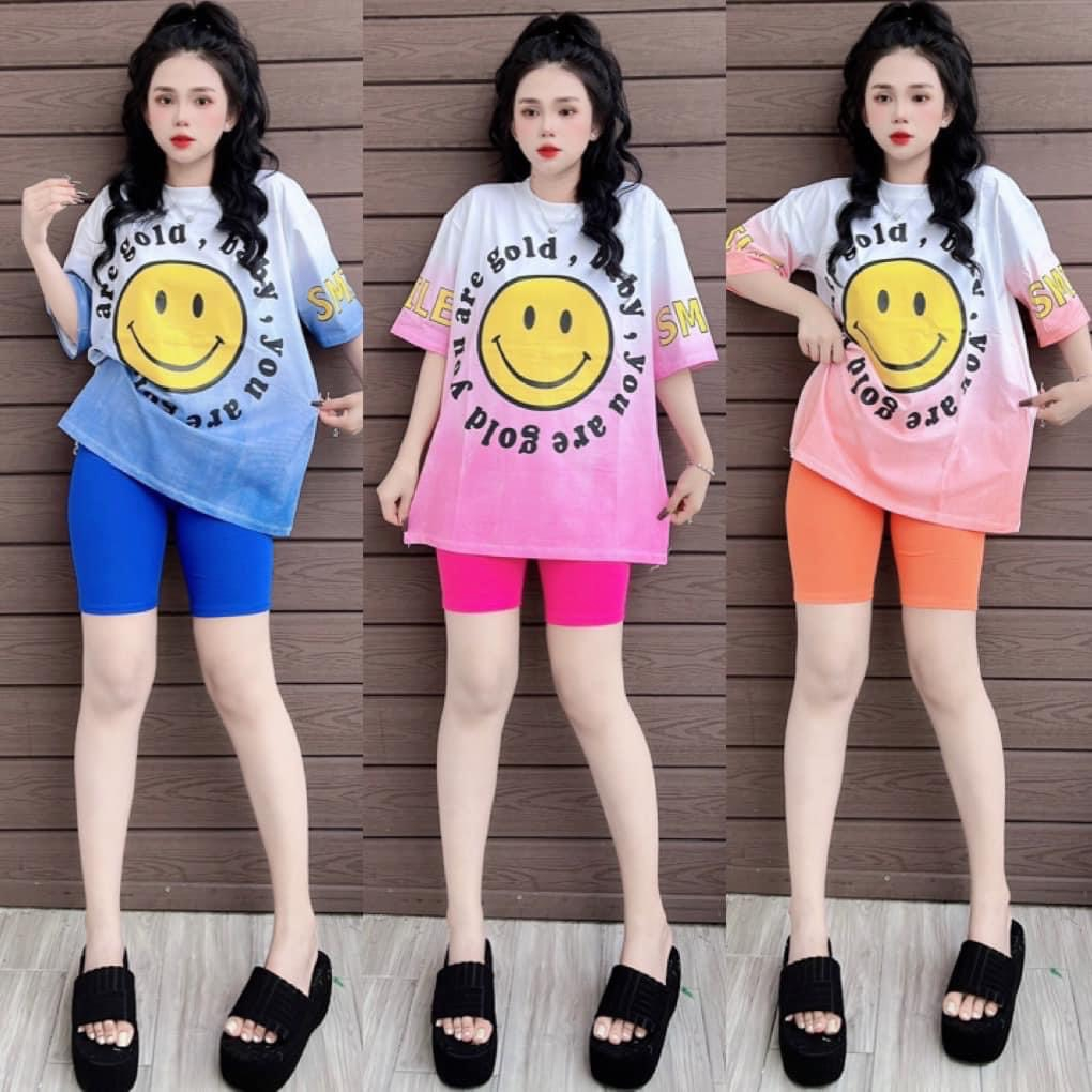 Sét bộ mặc nhà , đồ bộ nữ Bigsize Hằng Moon, SET BỘ LỬNG GÂN LOANG IN MẶT CƯỜI