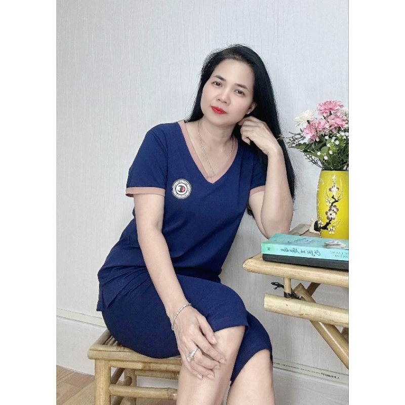 #TPS179 Đồ bộ lửng cổ tim viền cotton bigsize vnxk L..6XL TuyenPhan bigsize 50..95kg