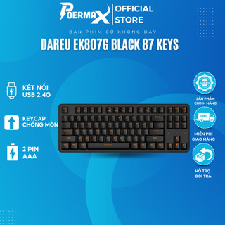 Bàn phím cơ không dây DAREU EK807G BLACK 87 KEYS- Poermax Tech