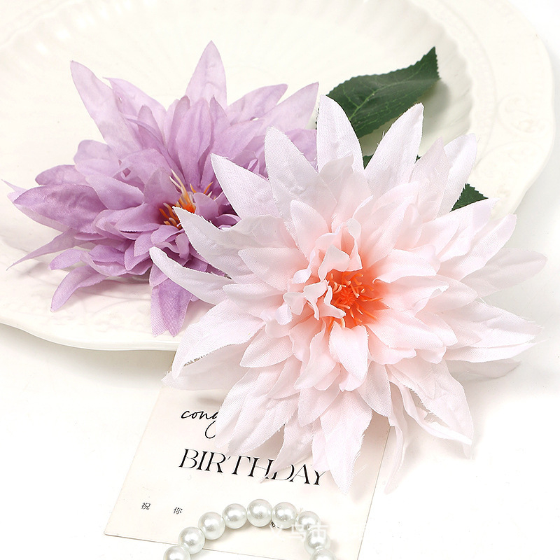 Hoa thược dược, đầu bông hoa giả 14cm trang trí hộp quà, bánh kem, bánh sinh nhật, decor cổng hoa, background chụp ảnh