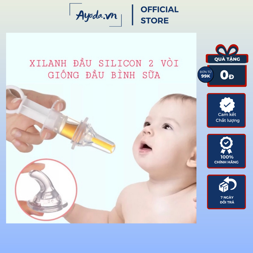Dụng cụ bón thuốc, bón sữa cho bé dạng xilanh đầu silicon mềm dung tích 10ml