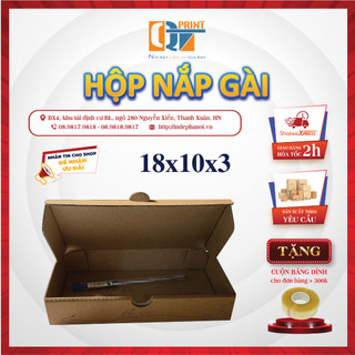 Combo 10 hộp carton nắp gài 18x10x3cm đóng gói