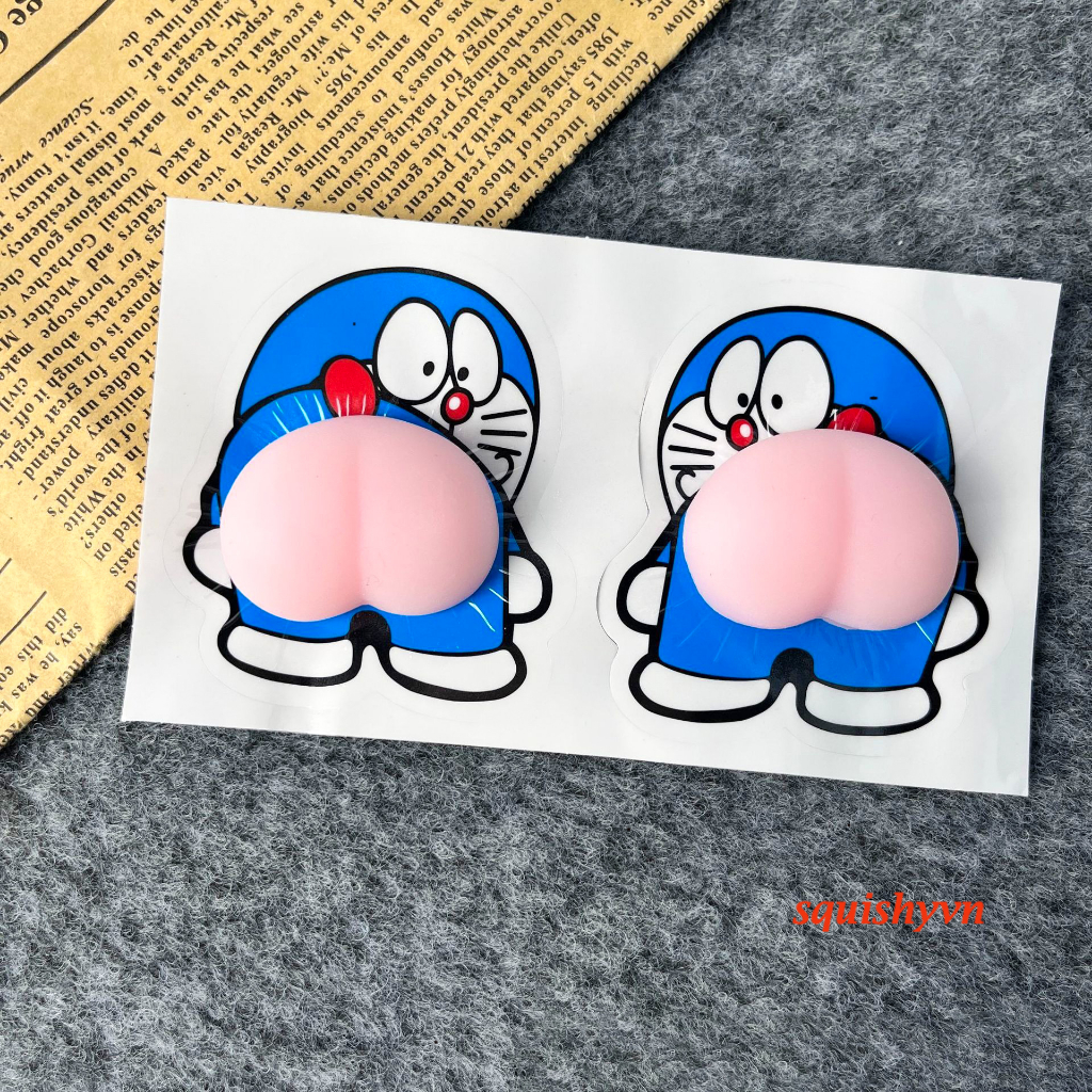Miếng dán mông Sillicon Sticker, Quả đào mông Bóp Giảm Stress, siêu hot, dán ốp điện thoại dán ô tô xe máy chặn cửa