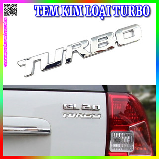 Tem Dán Xe Ô Tô, Tem Dán Xe, Chữ Turbo Dành Cho Xe Hơi