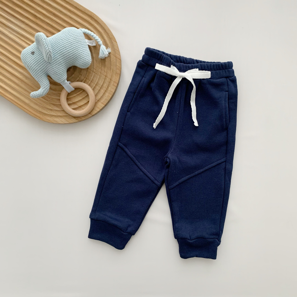 Set -combo 3 quần dài nỉ da cá phong cách thể thao bo gấu Samsoo Kids cho bé