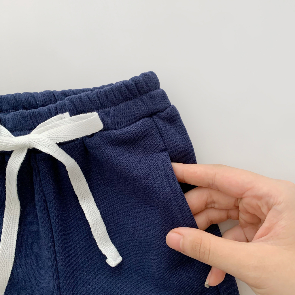 Set -combo 3 quần dài nỉ da cá phong cách thể thao bo gấu Samsoo Kids cho bé