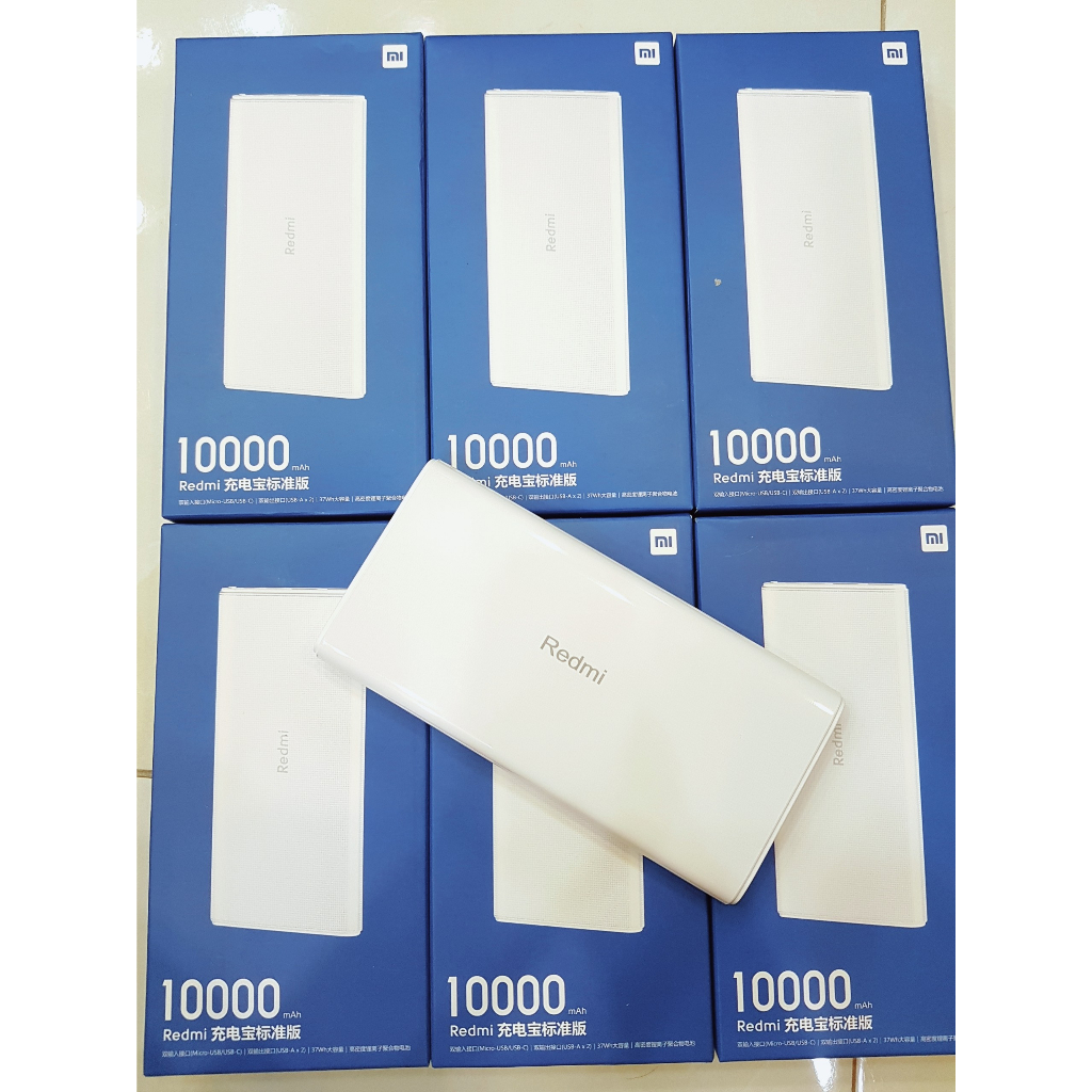Pin sạc dự phòng Xiaomi Redmi 10000mAh, 2 Cổng Ra Usb, Có Sạc Nhanh, Bảo Hành 12 tháng
