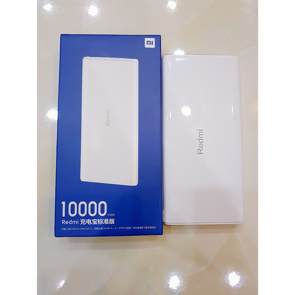 Pin sạc dự phòng Xiaomi Redmi 10000mAh, 2 Cổng Ra Usb, Có Sạc Nhanh, Bảo Hành 12 tháng