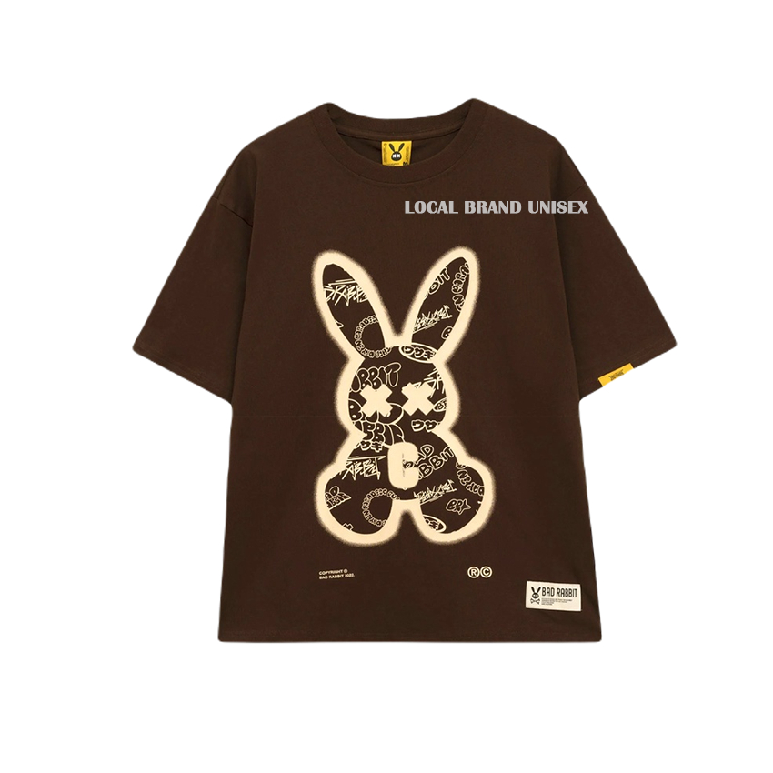 Áo thun Bad Rabbit Brown Spray Rabbit Local Brand Unisex - Áo phông nam nữ tay lỡ, form rộng Wearzone