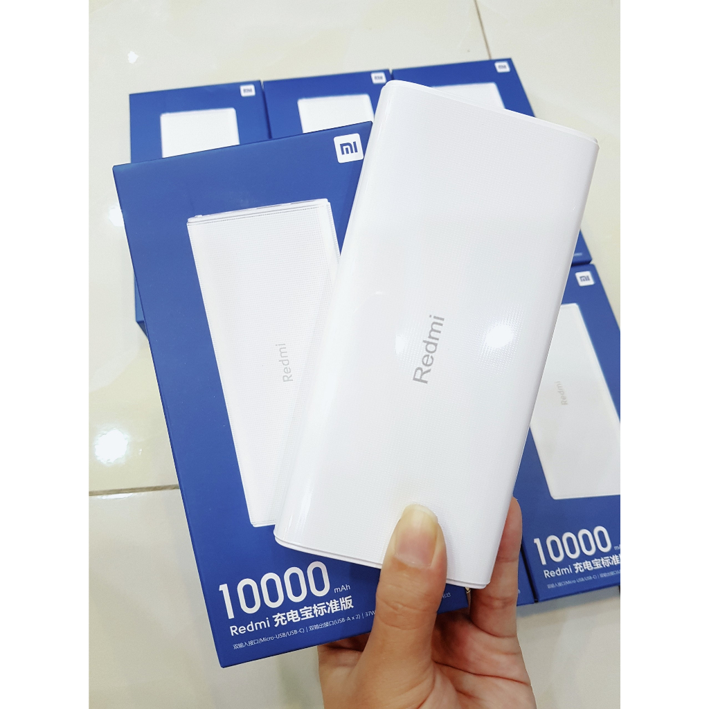 Pin sạc dự phòng Xiaomi Redmi 10000mAh, 2 Cổng Ra Usb, Có Sạc Nhanh, Bảo Hành 12 tháng