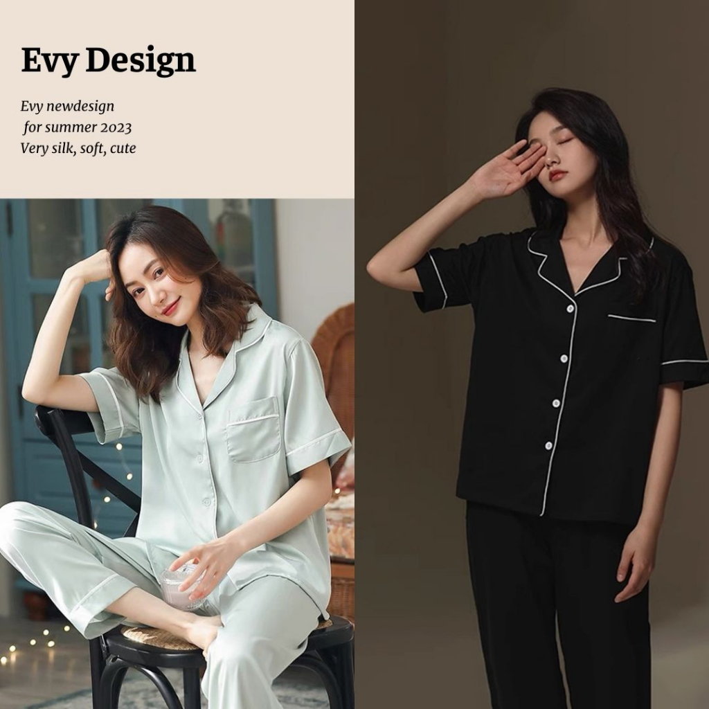 Bộ đồ ngủ nữ cao cấp, bộ pijama đùi lụa cộc tay mềm mại