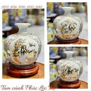[⭐GIÀU SANG] Bình hút lộc, lọ hoa hút tài lộc phong thủy TAM CẢNH PHÚC LỘC THỌ