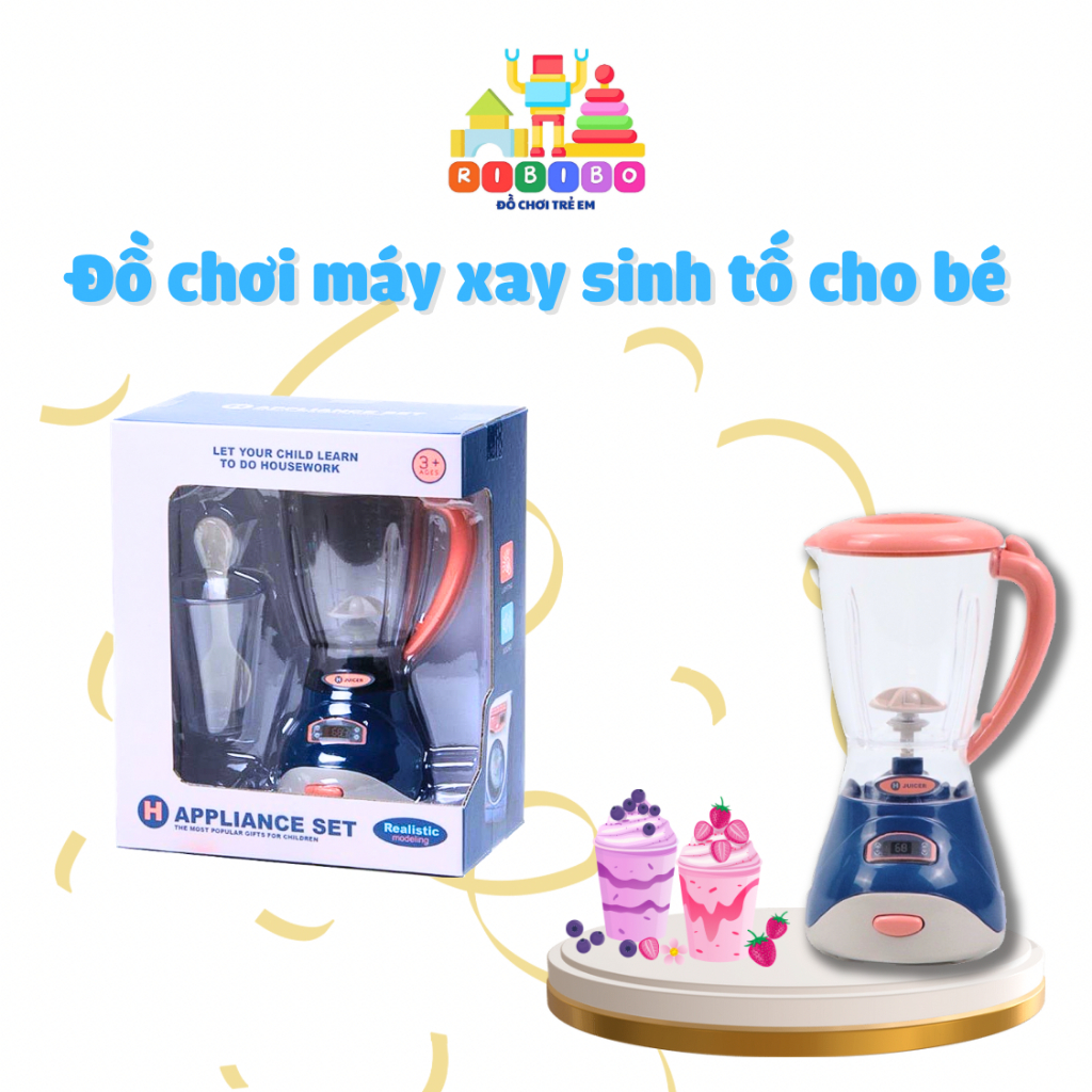 Bộ đồ chơi máy xay sinh tố có đèn và nhạc cho bé