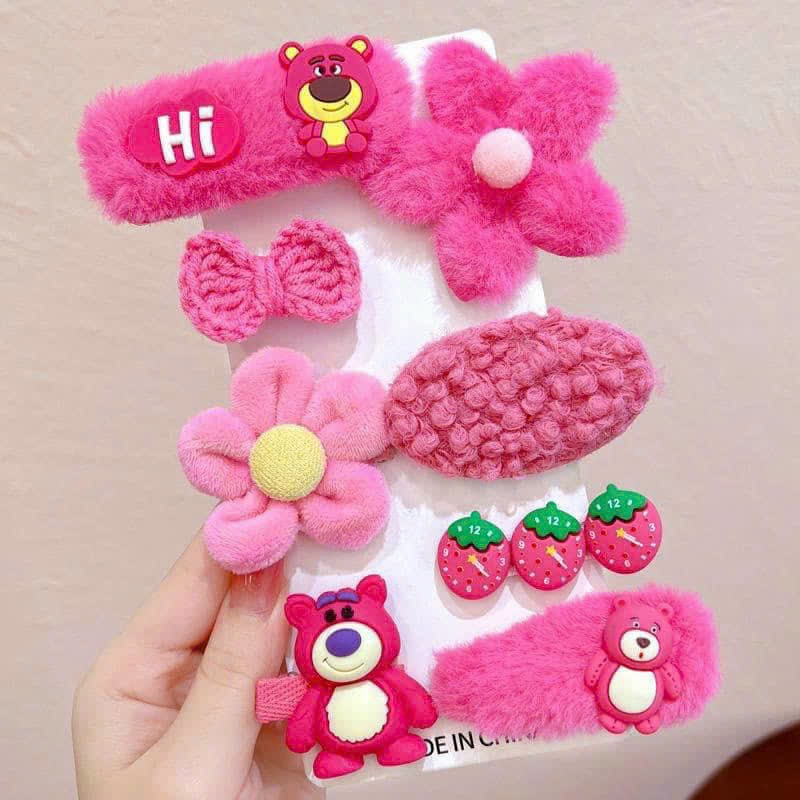 Set Kẹp Tóc Gấu Dâu Dễ Thương, Kẹp Tóc Kuromi Sanrio, Kẹp Tóc Mái Cinnamoroll Cute, Set Kẹp Tóc Giá Rẻ