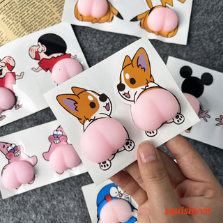 Miếng dán điện thoại mông đào silicon, quả mông cute dán ốp điện thoại shin, corgi,doremon