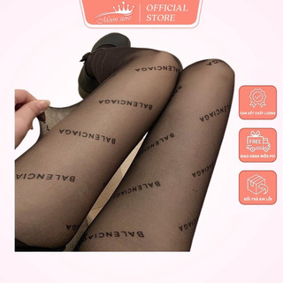 Quần tất nữ mỏng mịn in thêu hoạ tiết chữ siêu sang chảnh QT18
