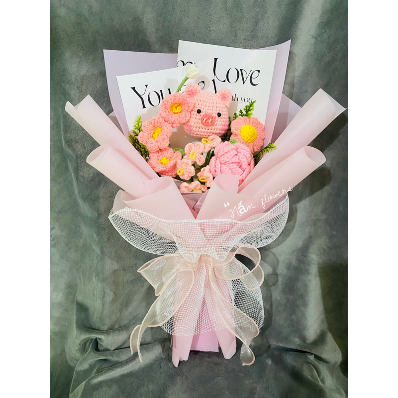 Bó hoa đan len siêu xinh xắn dành tặng người thân