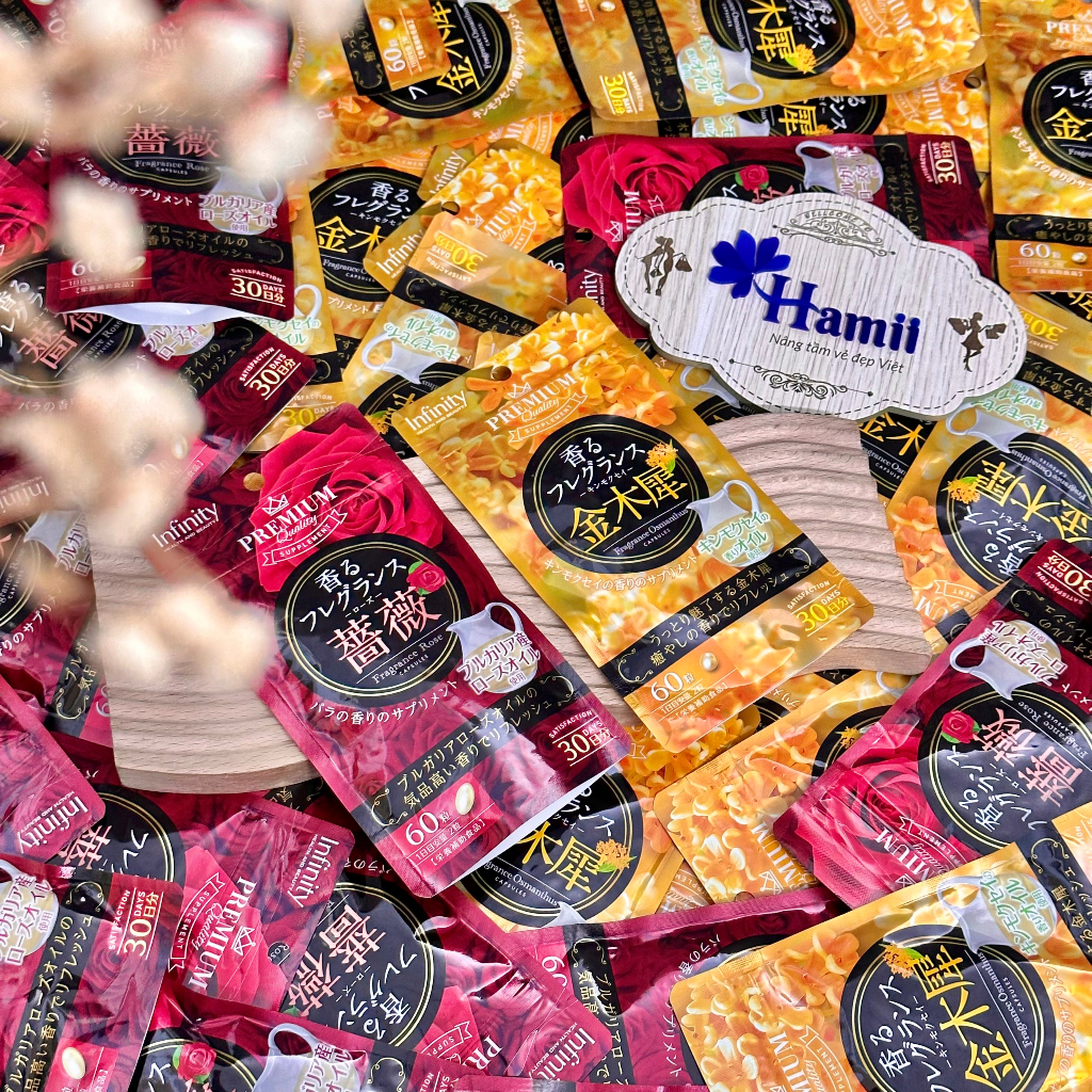 Viên Uống Thơm Người Hoa Hồng, Hoa Mộc Tê Infinity Fragrance Nhật Bản - 60 Viên, 120 Viên