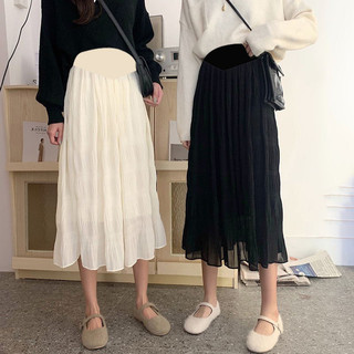 Chân váy bầu dáng dài dập ly nhăn - size m/l/xl