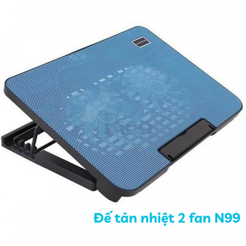 Đế Tản Nhiệt Laptop N99 COOLING PAD cho laptop từ 17 inch trở xuống 2 Fan và dế nâng 45 độ