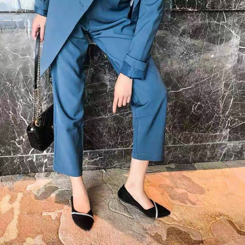 Giày búp bê nữ da mềm phối dây đá chéo mẫu hottrend cực xinh mã B15