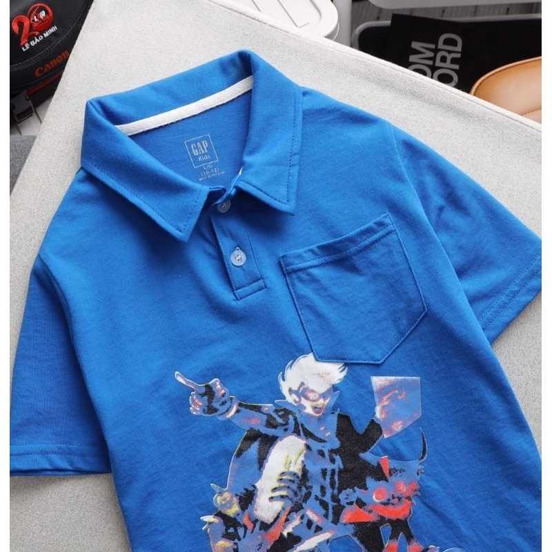 Áo Polo bé trai cổ bẻ size đại chất cotton xuất dư túi ngực 20-50kg