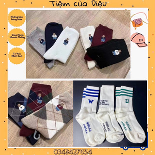 Set 3 đôi tất vớ / tất Whoau chính hãng·chất cotton mềm mại thoáng mát chống mùi hôi