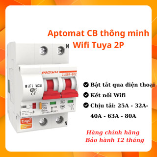 Aptomat CB thông minh Wifi Tuya 2P
