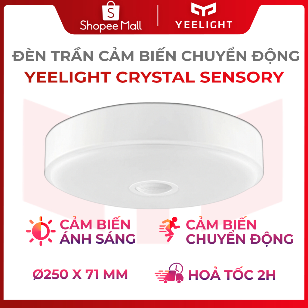 Đèn led ốp trần cảm biến chuyển động Yeelight Crystal Sensory Light Mini 250mm bản quốc tế, đèn trang trí phòng