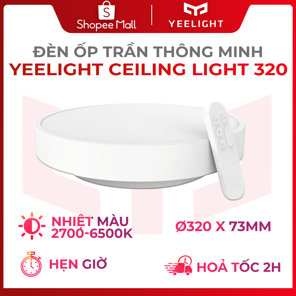 Đèn trần thông minh Yeelight LED Ceiling Light 320 phiên bản Quốc Tế Tương thích Apple HomeKit - Hàng Chính Hãng