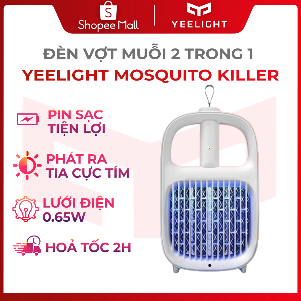 Vợt muỗi Yeelight YLGJ04YI kiêm đèn ngủ phát tia cực tím bắt côn trùng, thiết kế 2 trong 1, pin sạc dễ sử dụng