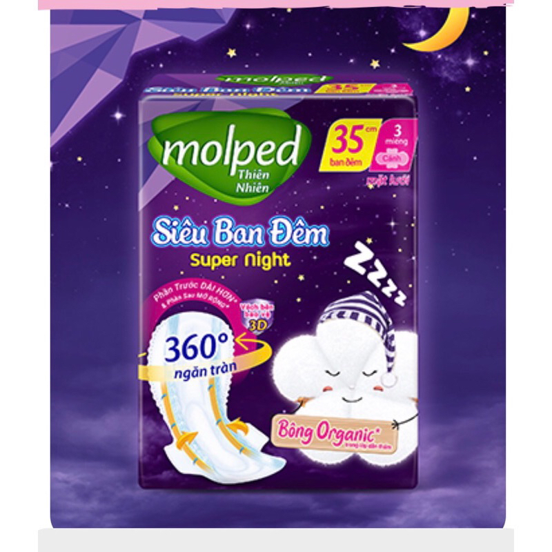 Băng Vệ Sinh Molped Bông Organic Tự Nhiên Mềm Mại Siêu Thấm
