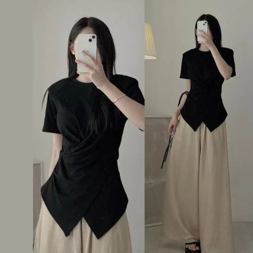 Áo Thun Nữ Vạt Chéo Áo Kiểu Xinh Chất Vải Thun Tăm - Titifa Shop