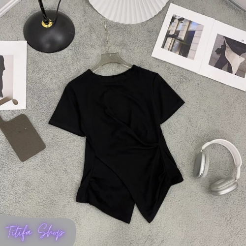 Áo Thun Nữ Vạt Chéo Áo Kiểu Xinh Chất Vải Thun Tăm - Titifa Shop