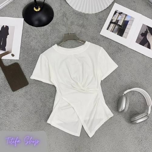 Áo Thun Nữ Vạt Chéo Áo Kiểu Xinh Chất Vải Thun Tăm - Titifa Shop