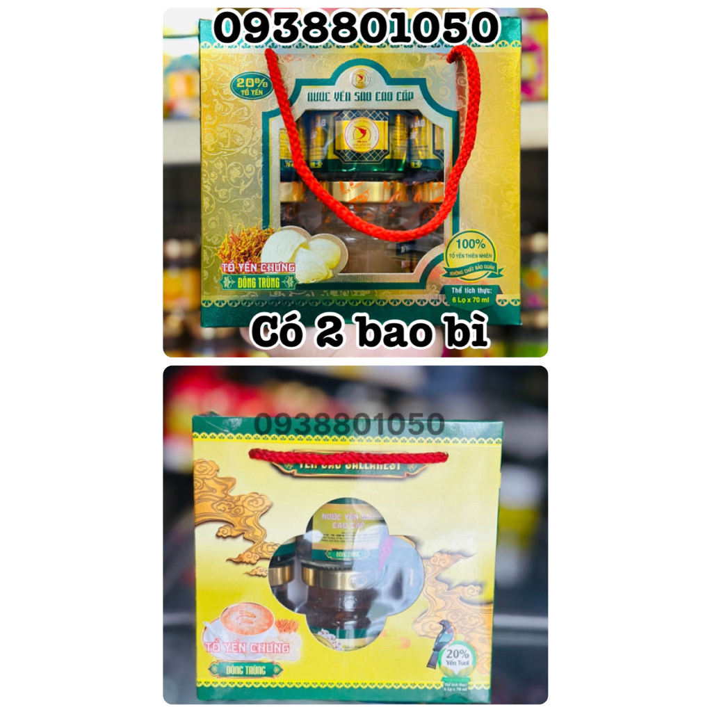 Xách Yến Sallanest 30% 20% Chưng đường phèn - táo đỏ - đông trùng - hạt chia - em bé kids Yến Vương 35% Sanni 39%