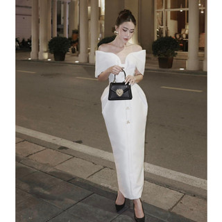 Đầm 𝐌𝐈𝐎 𝐃𝐑𝐄𝐒𝐒 trễ vai đính tag sang chảnh - TKCC Ashley