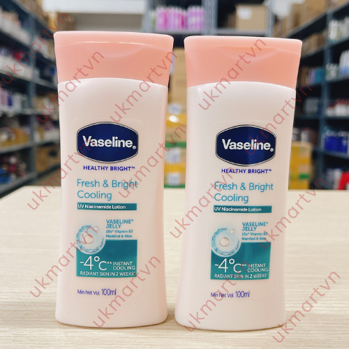 Sữa Dưỡng Thể Vaseline Dịu Mát Trắng Da Healthy White Fresh & Bright Cooling UV Gel Lotion