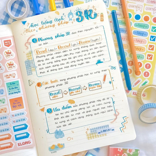 Combo 3 Sổ May Dán Gáy Size B5 Caro/Kẻ Ngang/Dot Grid 80 Trang & 120 trang KLONG Vở Ghi Chép Học Tập Bullet Journal