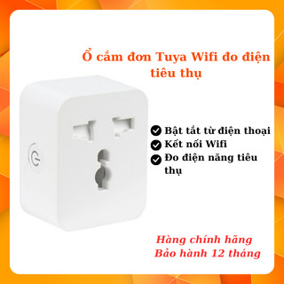 Ổ cắm Tuya Wifi đo điện tiêu thụ vuông
