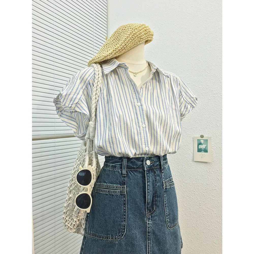 Áo sơ mi kẻ sọc tay hến phù hợp đi học đi làm - 247store.vn - Somiketayhen3117_P7K4
