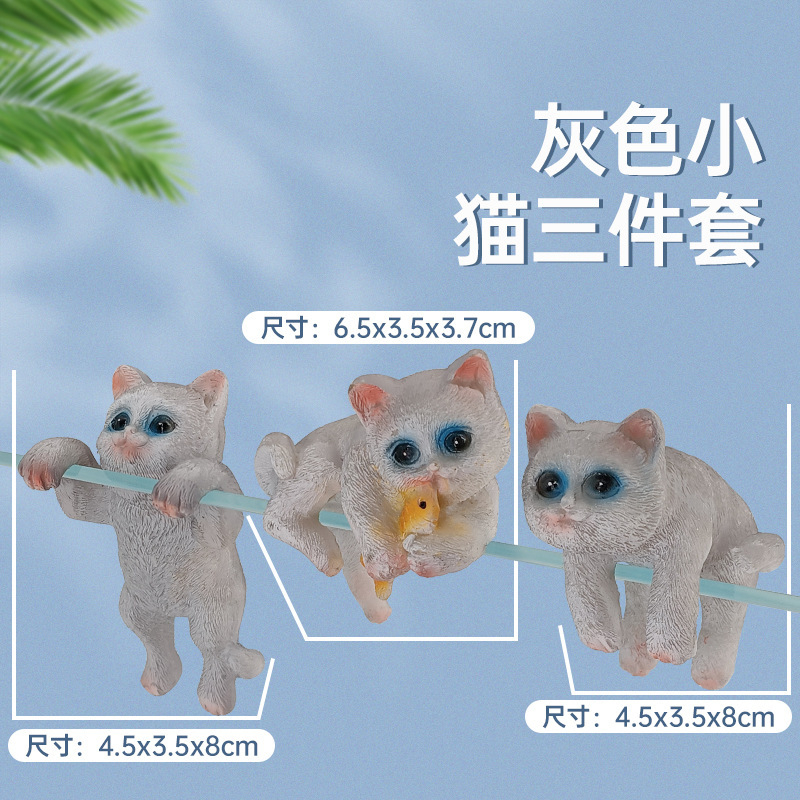 Mô Hình Chó, Mèo Bám Thành Bể - Trang Trí Tiểu Cảnh Bể Cá Cảnh Thủy Sinh