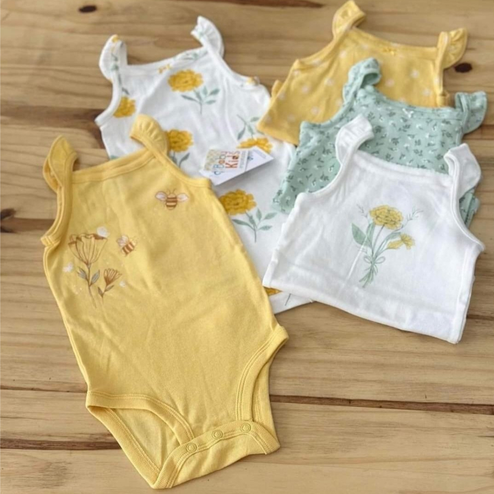(sét 4 bộ) Bodysuit cho bé trai bé gái xuất dư carter body chip, bộ đồ liền thân chất cotton mềm mịn