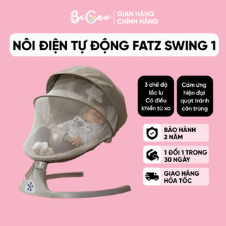 Nôi điện tự động cho bé fatzbaby swing 1 - fb8102tn, điều khiển từ xa, phát nhạc, rung, xoay tự động 360