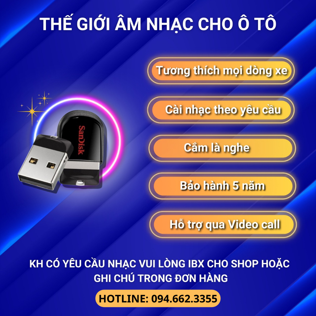 USB NHẠC TIẾNG CHO Ô TÔ - FULL MP3