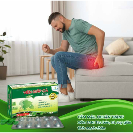 Viên Giấp Cá Extra  - Tốt Cho Người Bị Trĩ, Táo Bón, Suy Giãn Tĩnh Mạch.